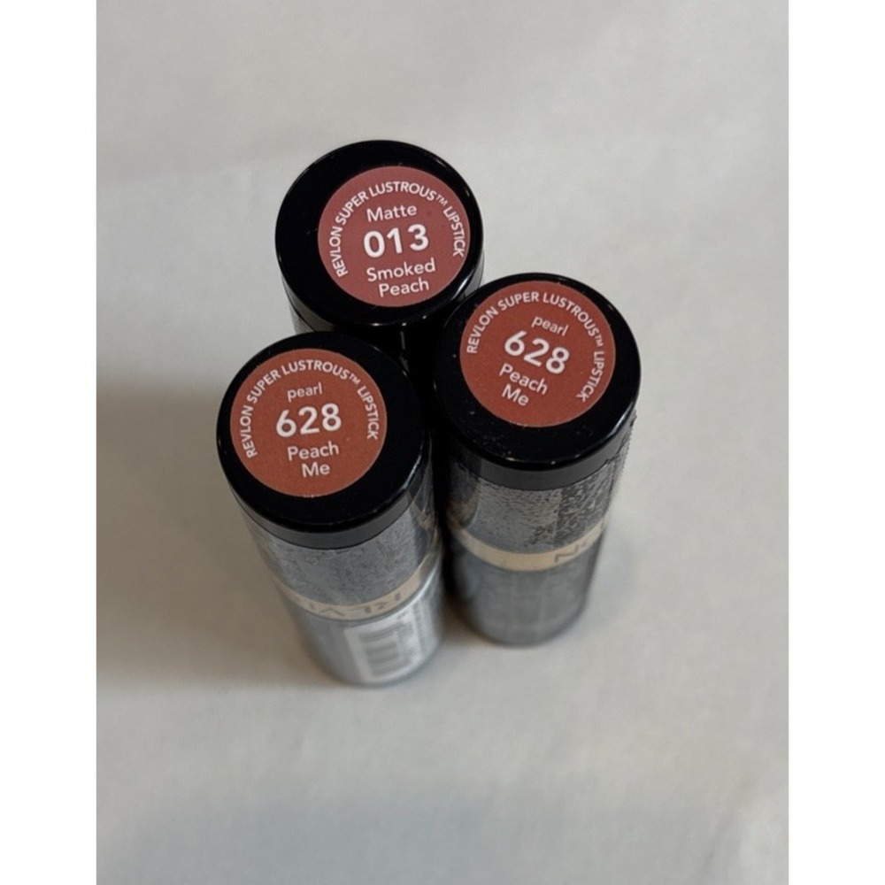 Lot 3 Revlon Super Lustrous Lipstick 013 Matte Smoked Peach & 628 Pearl Peach Me